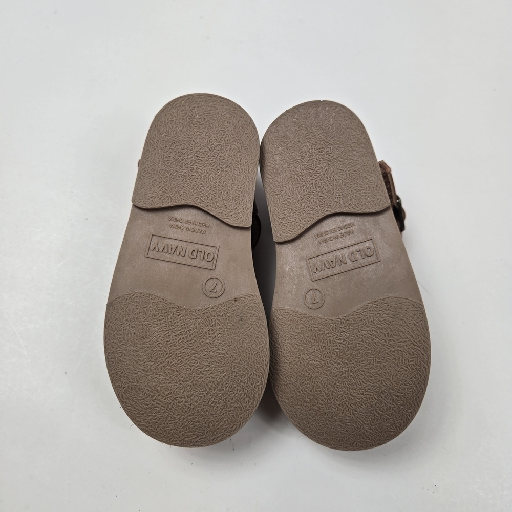 Old Navy Neurtal Brown Kids Shoes with Floral Cutouts Size 11 Minimalist - Picture 6 of 6